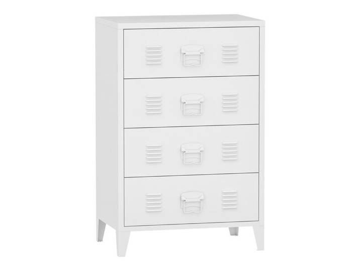 Commode stylée meuble de rangement pratique métallique hämeenlinna avec 4 tiroirs acier 92 x 80