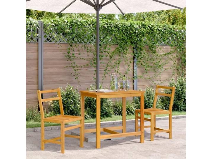 “Rabais Ensemble de balcon 3 pcs - Table de salon salle à manger + 2 Chaises de jardin - bois d'acacia solide SOLO336405