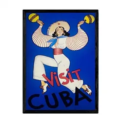 POSTER Kuba Vintage A4 Schwarzer Rahmen