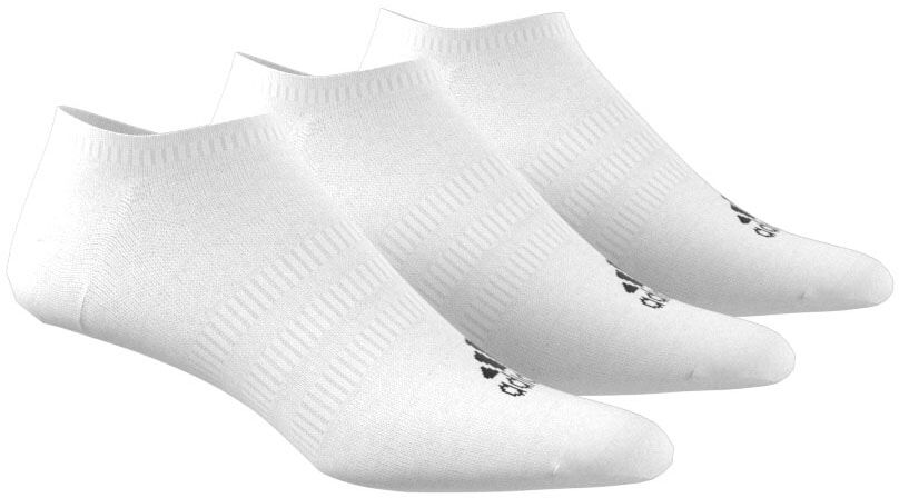 Funktionssocken ADIDAS PERFORMANCE "THIN AND LIGHT NO-SHOW, 3 PAAR", Gr. XL (46/48), Sockengrösse, schwarz-weiss (weiß, schwarz), Obermaterial: 57% Baumwolle, 37% Polyester, 3% Elastodien, 2% Elasthan, 1% Nylon, Socken Funktionssocken weiß, schwarz XL (46