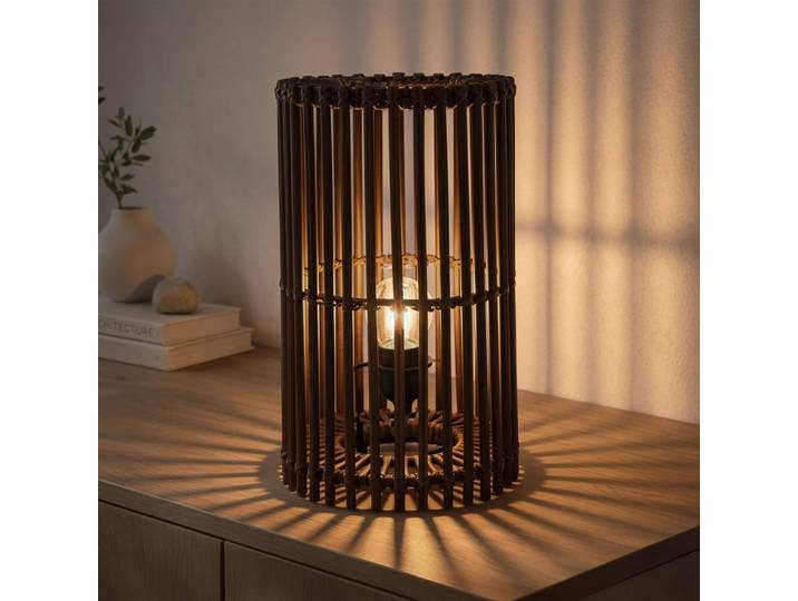 Lampe de table en rotin naturel - Rihu