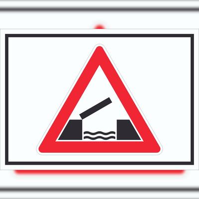 HB-Druck Schild Achtung bewegliche Brücke Symbol A6 (105x148mm)