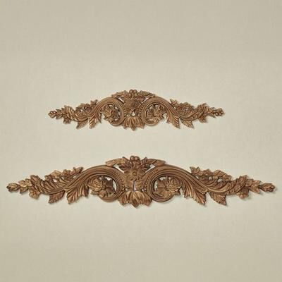 Touch of Class Flowering Medallion Decorative Wall Topper Aged Gold, Small, Aged Gold