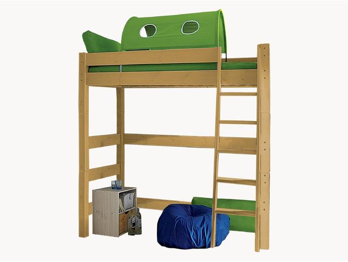 Hochbett Pico - 90x200 cm - Kiefer - weiß-lasiert