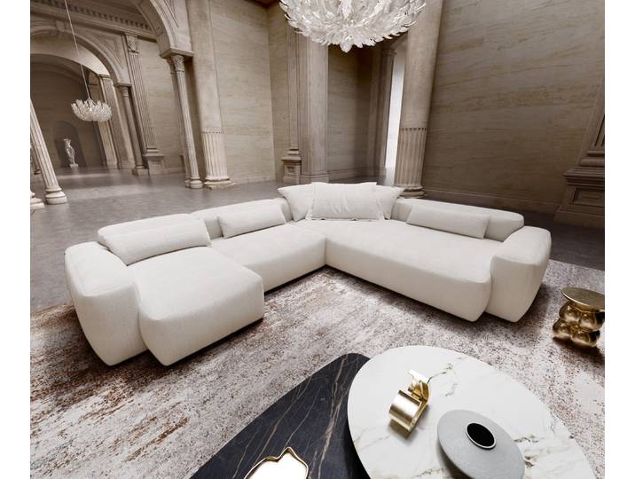 Wohnlandschaft Freestyle Pure 360x290 cm Bouclé Soft Beige, Sofas