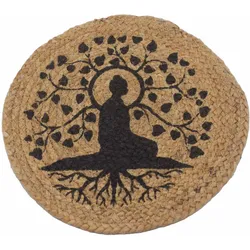 Natural Place Mat - Jute 30cm - Bodhi Tree Print