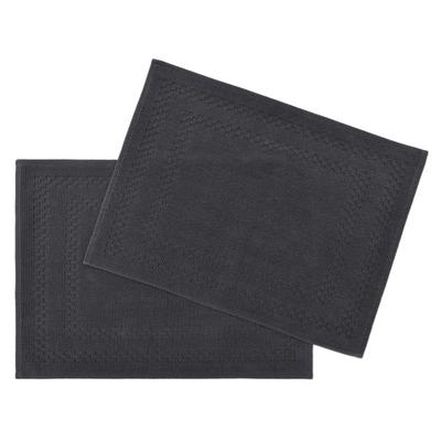 Badematte OTTO HOME "Regona, 2 tlg. Hotelmatten-Set, 50x70 cm", schwarz (anthrazit), H:5mm, Baumwolle, Badematten, Badematte, 2-teiliges Set, schwere Qualität, Badematten Set, 100% Baumwolle