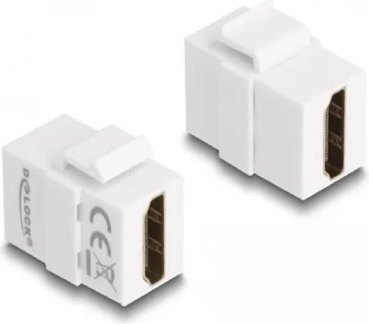 Delock Keystone module HDMI-connector naar HDMI-connector, wit, plat