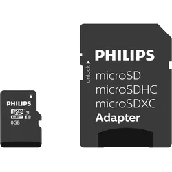 Philips FM08MP45B - Flash-Speicherkarte (microSDHC/SD-Adapter inbegriffen) - 8 G...
