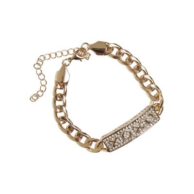 Bettelarmband URBAN CLASSICS "Urban Classics Unisex XOXO Bracelet" Gr. L, gold, Armbänder, Damen, L/XL, Eisen, Bettelarmband