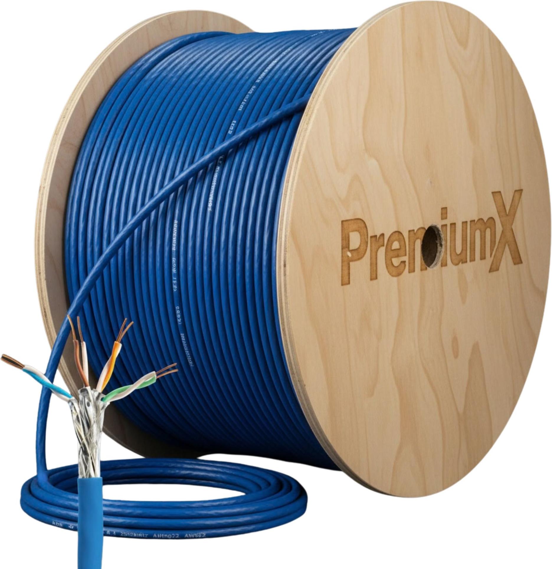 PremiumX 500m CAT 8 Netzwerkkabel Simplex LAN Kabel Ethernet Datenkabel