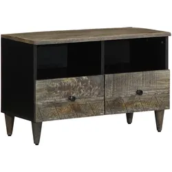 vidaXL TV-Schrank Hellgrau 70x33,5x46 cm Massivholz Mango