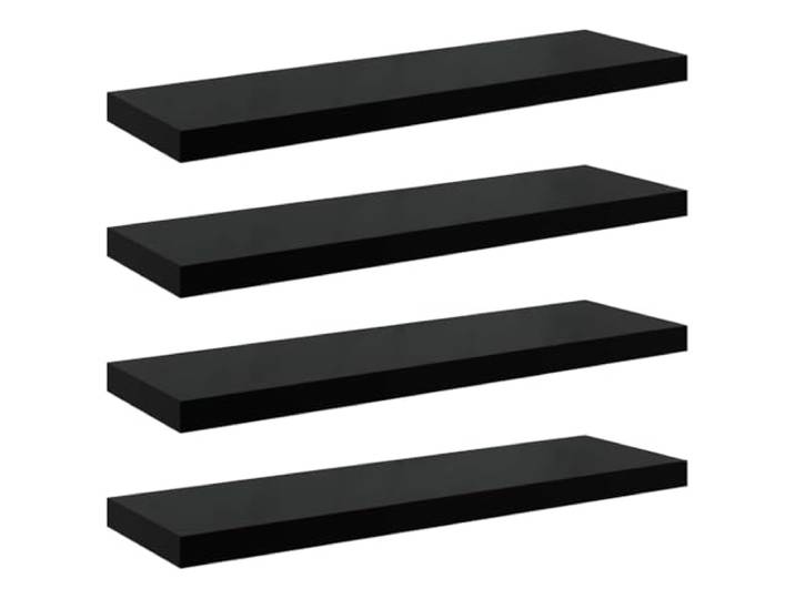 HKTMGDNG Schweberegale 4er Set Hochglanz-Schwarz 80x23,5x3,8 cm MDF Elegantes Wandboard Viererset für Wohnzimmer und Schlafzimmer, unsichtbare Halterung mit 10 kg Belastbarkeit pro Regal.
