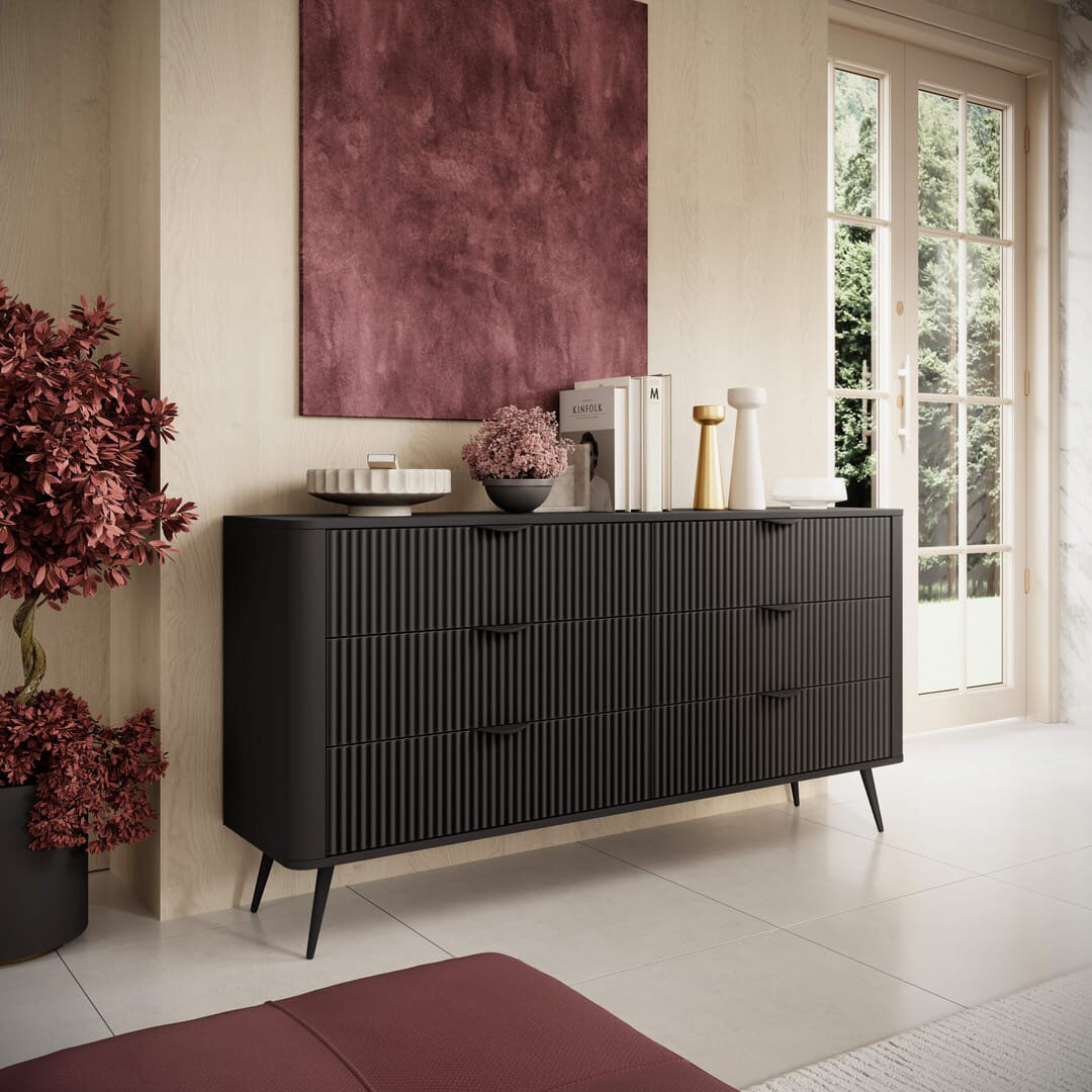 George Oliver 163cm Sideboard Black 81cm H X 163cm W X 38cm D