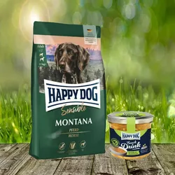 Happy Dog Supreme Montana 10 kg + Happy Dog Snack Drink mit Hähnchenfleisch und Gemüse *geschenkt*