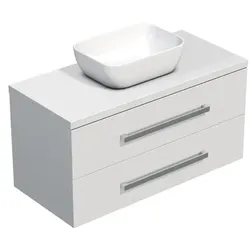SAT Badezimmerschrank mit Waschbecken Cube Way 100x53x46 cm weißer Glanz Glanz CUBE461003BISAT45