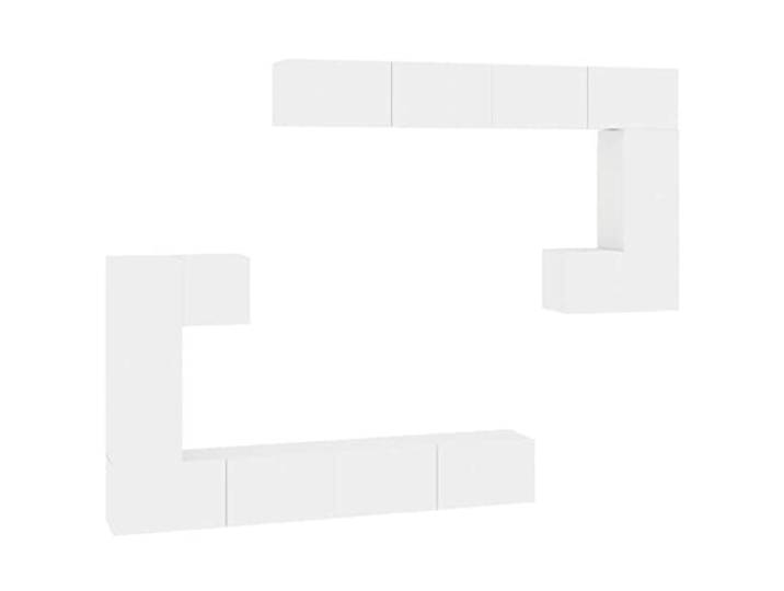 GKHPYURE TV-Schrank zur Wandmontage, Weiß, Holz, mehrschichtig, 8 Stück Platzsparendes schwebendes Design, 3 Größen (S/M/L), leicht zu reinigen, großes Staufach