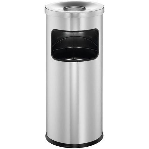Durable Papierkorb Safe mit Ascher rund silber