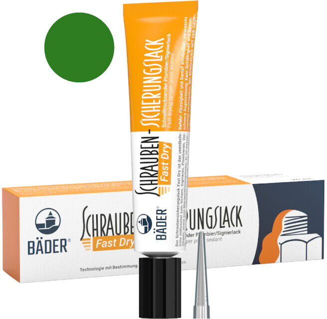 Bäder Vernis de sécurité pour vis Fast Dry 20 ml tube vert ; baeder (15000f)