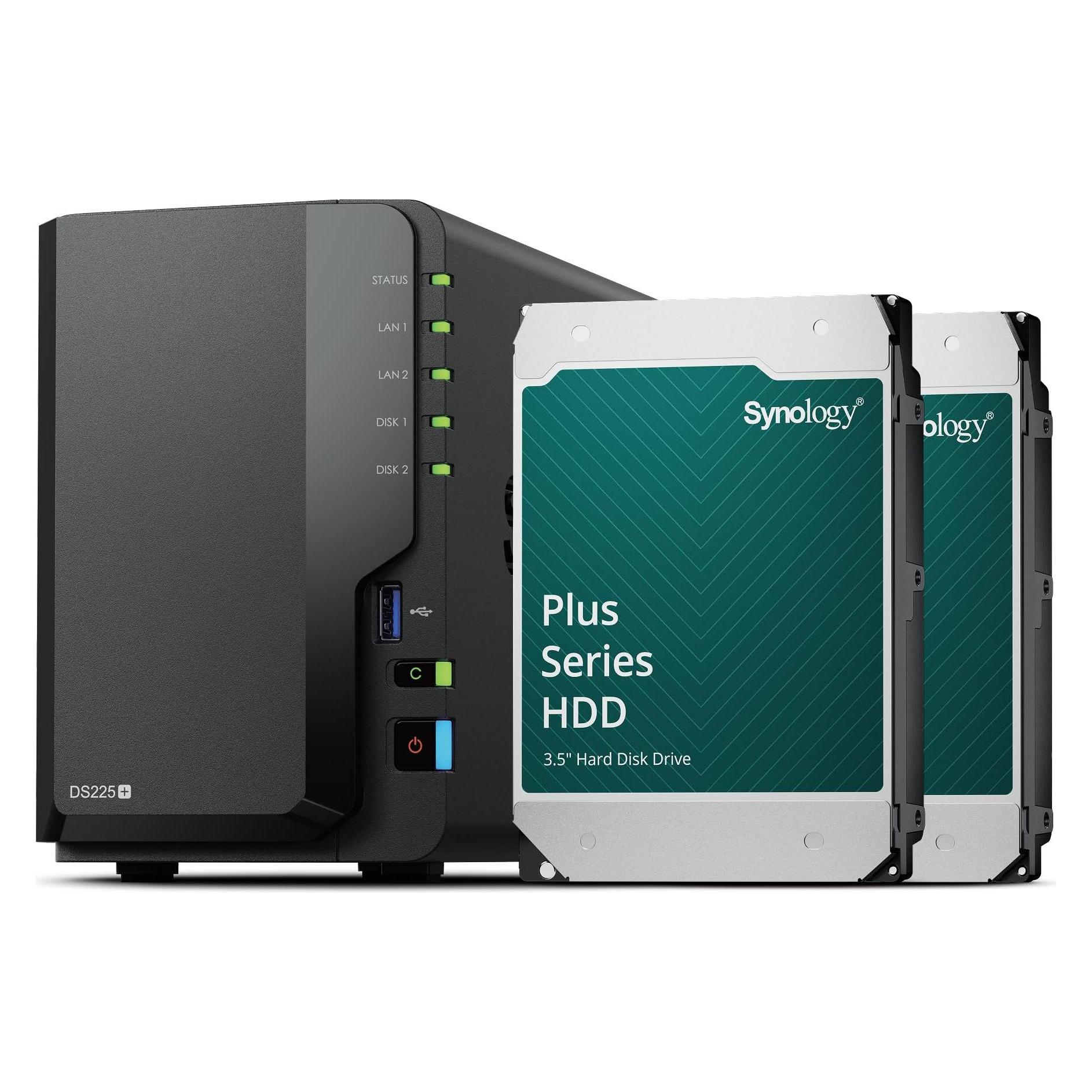 Synology SERVEUR NAS DISKSTATION DS225+ - 12TO (2X6TO) (2 x 6 TB) (NAS-DS225+-2X6TO)