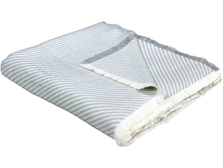 Wohndecke ADAM Stripes , grau (hellgrau), B:150cm L:210cm, Baumwolle, Wohndecken, Wohndecke, GOTS zertifiziert - aus Bio-Baumwolle, Kuscheldecke