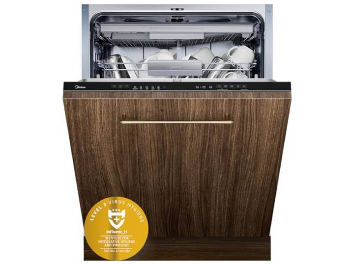 Midea SV 7.03M14B Spülmaschine Vollintegriert 60 cm,14 MGD, Besteckschublade, Hygienepflege+, Einbaugeschirrspüler mit WiFi, 7 Programme, 42dB, Dualzone Wash, Extra Trocknen, Vollwasserschutz