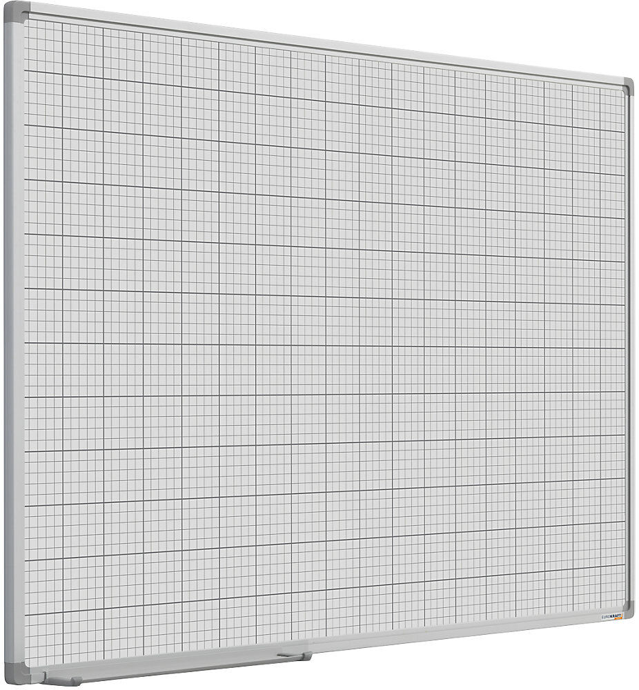 Rastertafel, weiß lackiert, BxH 900 x 600 mm, Raster 10 x 10 / 50 x 50 mm eurokraft basic