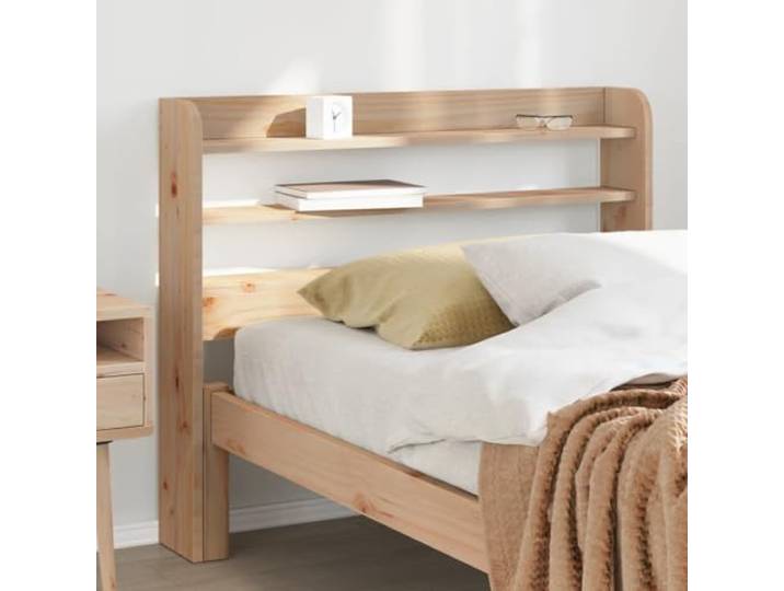Xolmizyn Kiefernholz Kopfteil 90 cm mit Ablagen Braun Massivholz Platzsparend, Integrierter Stauraum, Freistehendes Design