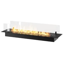 OutInFire INSERT SLIM - Schwarzer eingebauter Bioethanol-Biokamin mit Glas - 1200