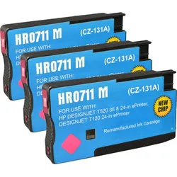 3 kompatible Tinten ersetzt HP CZ135A 711 magenta