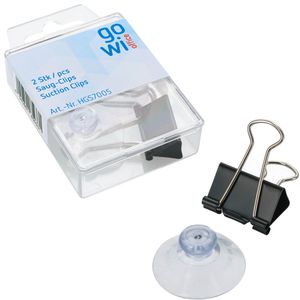 GOWI-Office Foldbackklammern 25mm, farbig sortiert, aus Metall, mit Saugnapf, 2 Stück