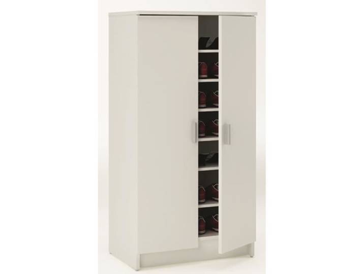 Armoire à chaussures - PEGANE - 2 portes - Blanc perle - Contemporain - Meuble de chambre