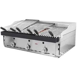 MBH - MAQUINARIA BAR HOSTELERIA MBH - Professioneller Gas Lavasteingrill 90 cm wirtschaftlich. Industrie-Grill für Restaurant, Hotel und Catering-Industrie.