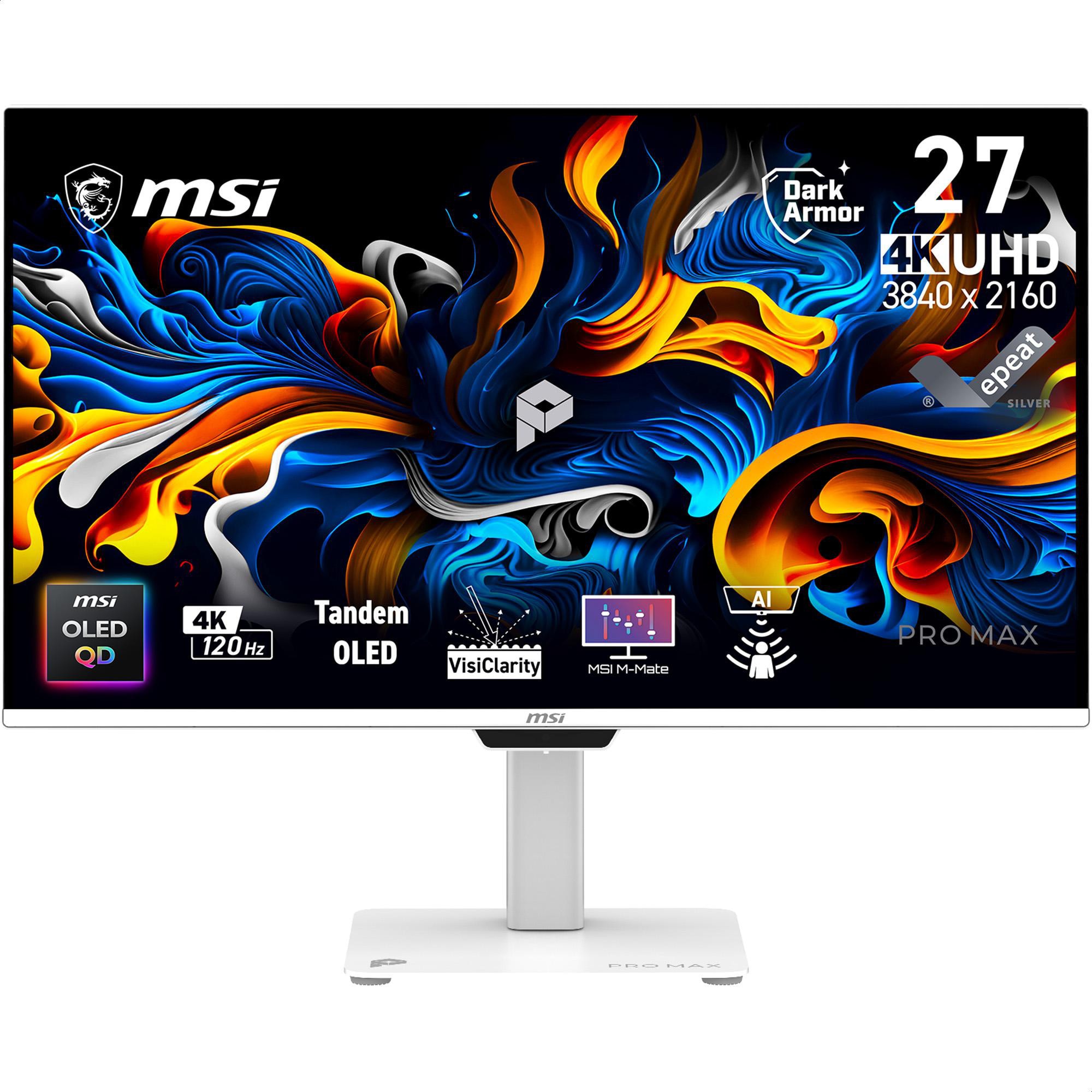 MSI PRO MAX 271UPXW12G 26.6 Zoll 4K (UHD) QD-OLED Panel 16:9 120 Hz Monitor
