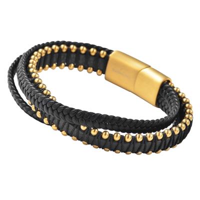 Armband ADELIA´S "Armband – Lederarmband aus Leder 19 cm", schwarz, Armbänder, Damen, 19cm, Leder, Armband, Schöne Geschenkidee zum einen besonderen Tag