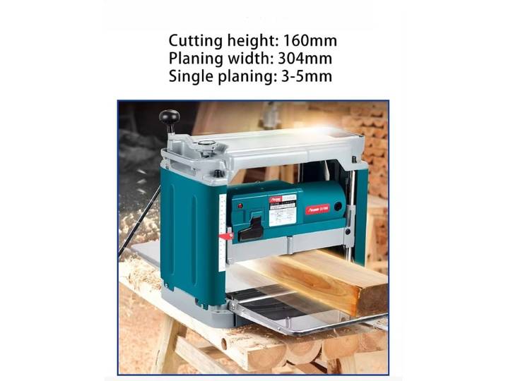 Raboteuse à bois automatique de bureau 220V 2000W, machine à bois multifonctionnelle avec lames et accessoires