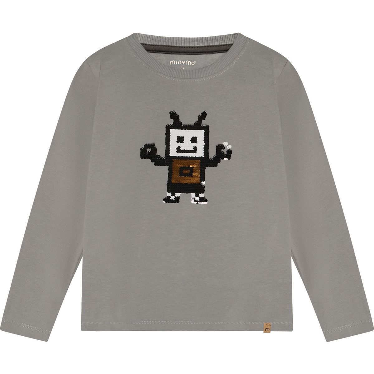 Minymo T-shirt LS profile gray (1207) 128 134432-1207-128