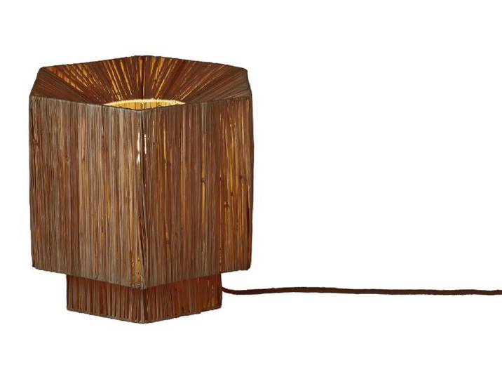 GOOD&MOJO Tischlampe Raffia Panama rund/Oktogon ø28xh.26cm S Natur