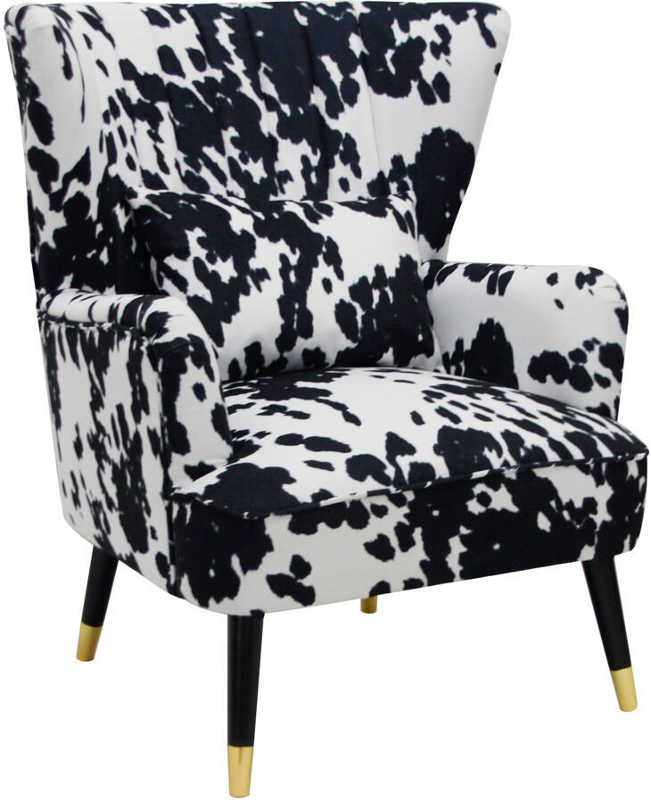 Canora Grey Herrin Upholstered Accent Chair White;Black 96cm H X 77cm W X 80cm D