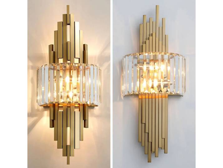 Applique murale en cristal de luxe nordique, luminaire d'intérieur pour salon, couloir, Hall
