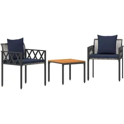 vidaXL, Gartentisch + Balkontisch, Yaranar (2x Stuhl + Tisch) (50 x 50 x 40 cm)