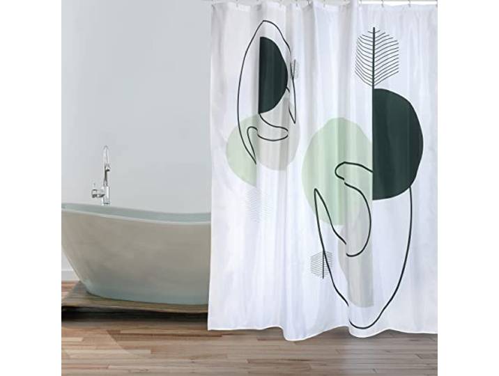 MSV Anti-Schimmel Duschvorhang - Anti-Bakteriell, waschbar, wasserdicht, Polyester, 180x200cm Minimalist Weiß