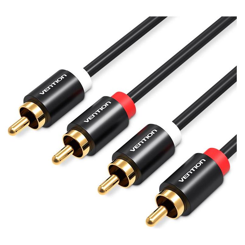 Vention 2RCA (Cinch) to 2RCA (Cinch) Cable VAB-R06-B200 2m (black) (2 m, Cinch Kabel) (VAB-R06-B200)