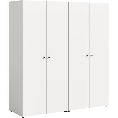 Kleiderschrank HOME AFFAIRE "BILLINGS, Schlafzimmerschrank, Schrank, Garderobenschrank", weiß, B:160cm H:176cm T:51cm, FSC-zertifizierter Holzwerkstoff, Schränke, Kleiderschrank, Breite 160cm, weiß, 4-türig, inkl. 2 Kleiderstangen und 2 Ablageböden