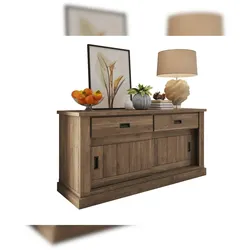 Dmora Lupara - Anrichte, 138x50x95h cm Nussbaum Braun, 2 Regale