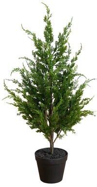 Nearly Natural 33-in Artificial Real Touch Winter Cypress Tree