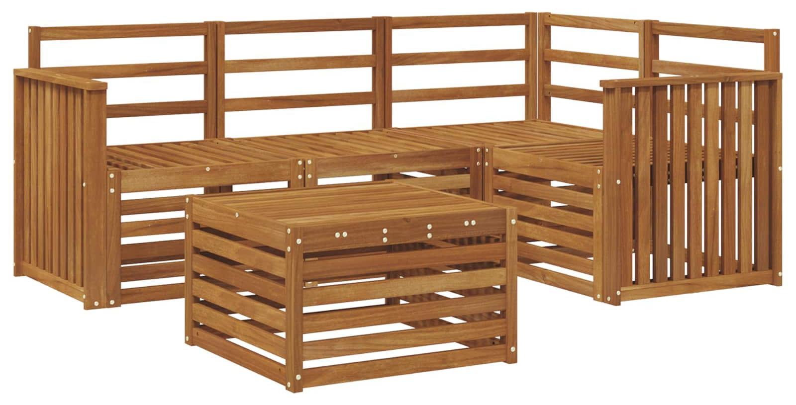 Outdoor-Sofagarnitur 5 pcs Natur