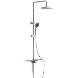 Schütte, Duschsystem, Regendusche Bad AQUASTAR Überkopfbrause-Set Chrom Anthrazit Ablage Duschsystem Regenbrause 60501