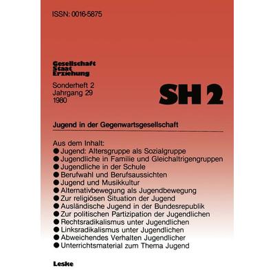 Jugend in der Gegenwartsgesellschaft, Taschenbuch von Bernhard Schäfers, VS Verlag für Sozialwissenschaften, 978-3-322-97914-8