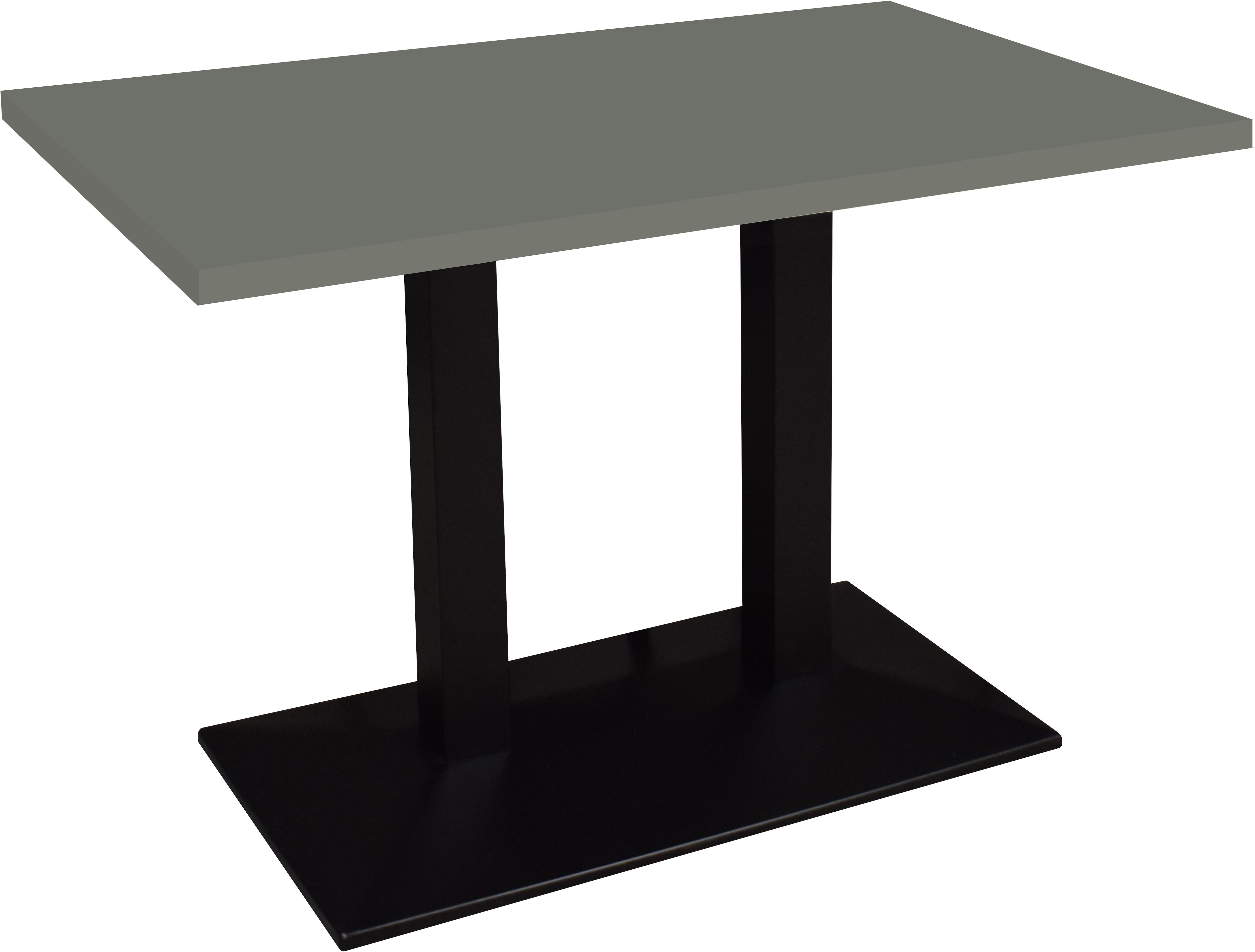 Bistrotisch MÄUSBACHER "Big Bistro Metall", grau (pine grün matt lack nb, schwarz matt, pine grün matt lack nb), B:120cm H:75cm T:70cm, Tische, Bistrotisch, Doppelsäulengestell, eckige Platte BHT 120x75x70 cm pine grün matt lack nb, schwarz matt, pine grü
